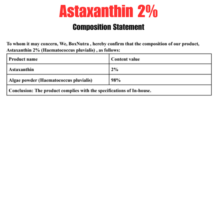 Astaxanthin 2% (Haematococcus Pluvialis)(Algae)